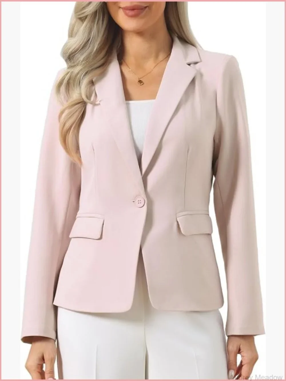 Women's Business Blazer Notch Lapel Long Sleeve Work Office Suit Jacket